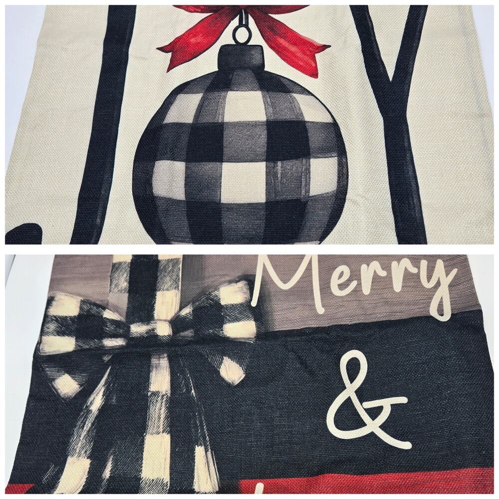 FARMHOUSE BUFFALO PLAID HOLIDAY Pillow Covers 17Γ17" 2pc Zip CHRISTMAS NEW!